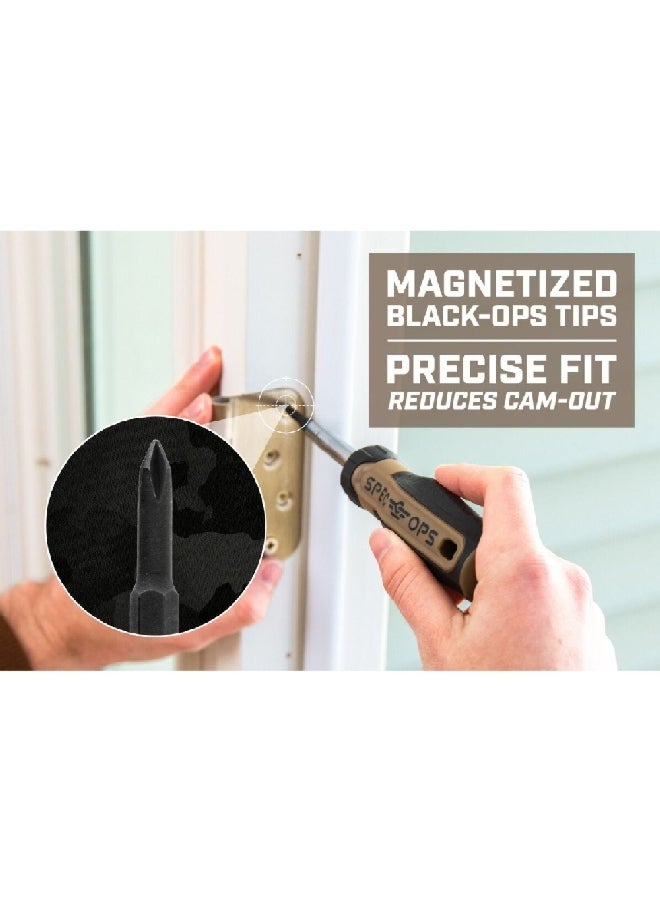 Spec-Ops 6-in-1 Heat-Treated Steel Drop Tested Magnetic Tip Multi-Bit Screwdriver Multicolour 3.25 Inch SPEC-S6IN1 - Image 2